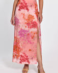 JUPE MIDI PAOLA FLEURS MULTICO ROUGE JUPE KOOKAI Mode Kookai