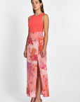 JUPE MIDI PAOLA FLEURS MULTICO ROUGE JUPE KOOKAI Mode Kookai