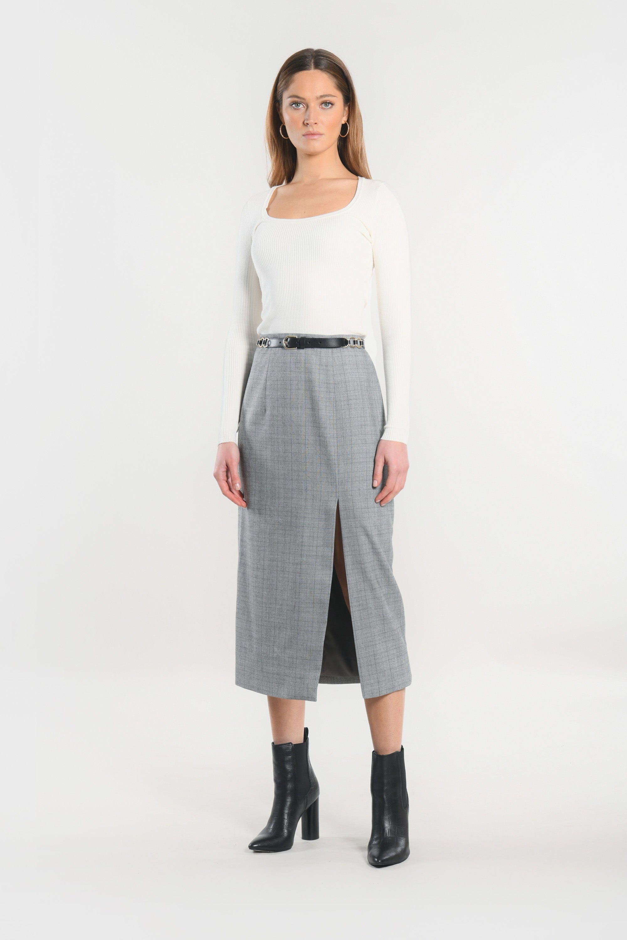 JUPE MIDI - SAM - GRIS JUPE KOOKAI Mode Kookai