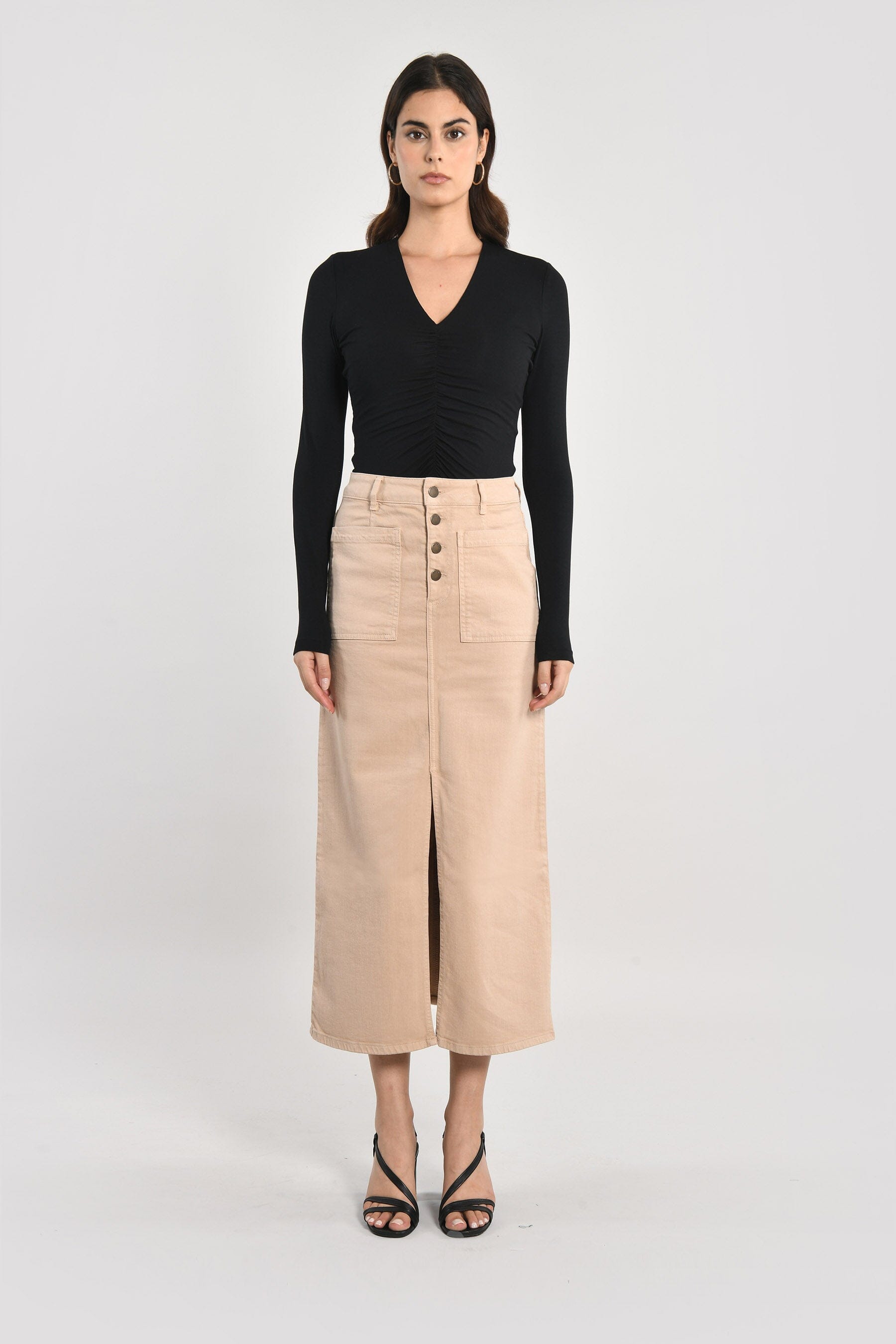 JUPE MIDI SPORTSWEAR THADEE CAMEL JUPE SPORTWEAR KOOKAI Mode Kookai