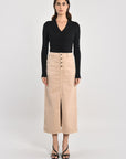 JUPE MIDI SPORTSWEAR THADEE CAMEL JUPE SPORTWEAR KOOKAI Mode Kookai