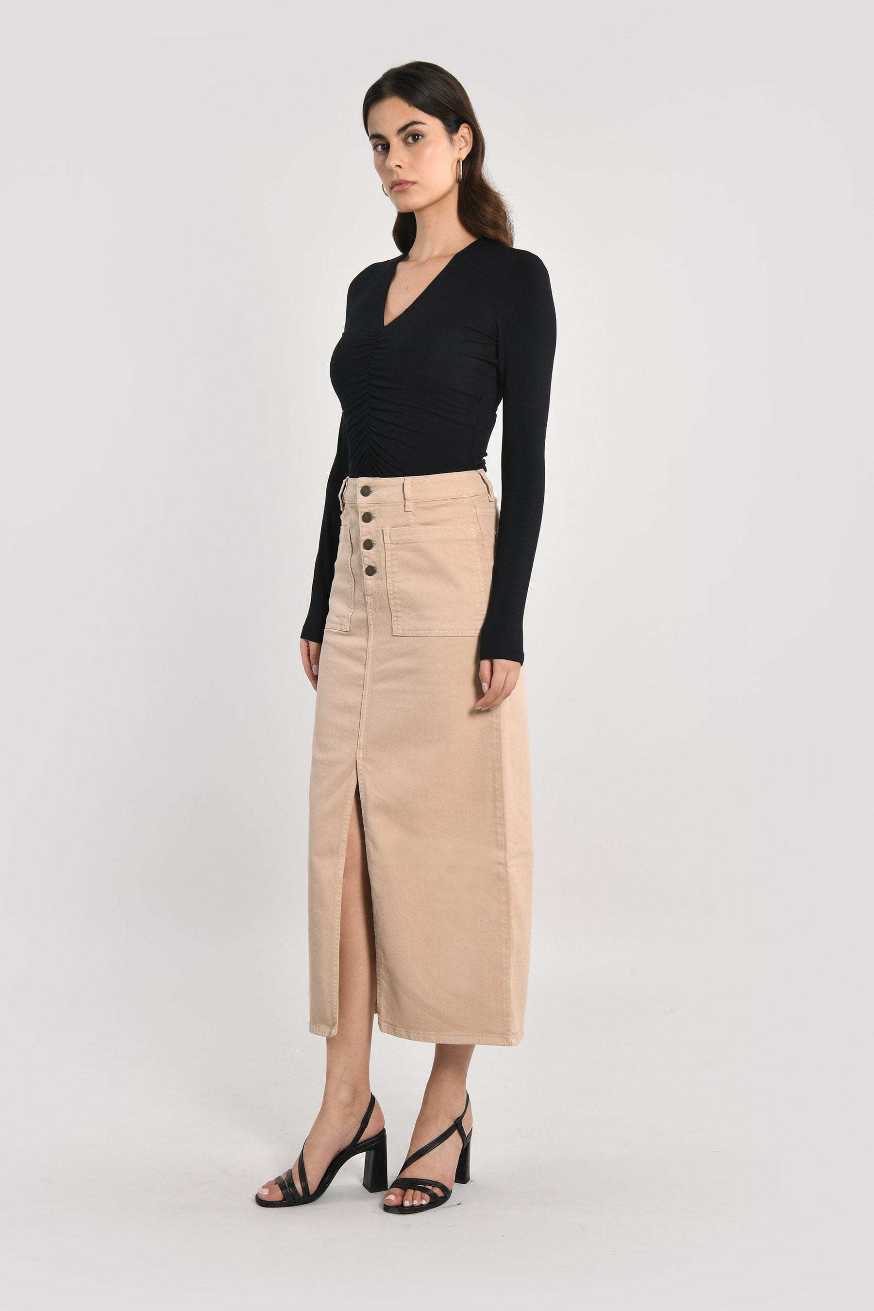 JUPE MIDI SPORTSWEAR THADEE CAMEL JUPE SPORTWEAR KOOKAI Mode Kookai