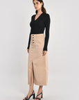 JUPE MIDI SPORTSWEAR THADEE CAMEL JUPE SPORTWEAR KOOKAI Mode Kookai
