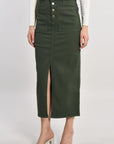 JUPE MIDI SPORTSWEAR THADEE KAKI JUPE SPORTWEAR KOOKAI Mode Kookai
