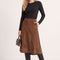 JUPE MIDI VELOURS - DURAN - CHOCOLAT JUPE SPORTWEAR NEW KOOKAI Mode Kookai