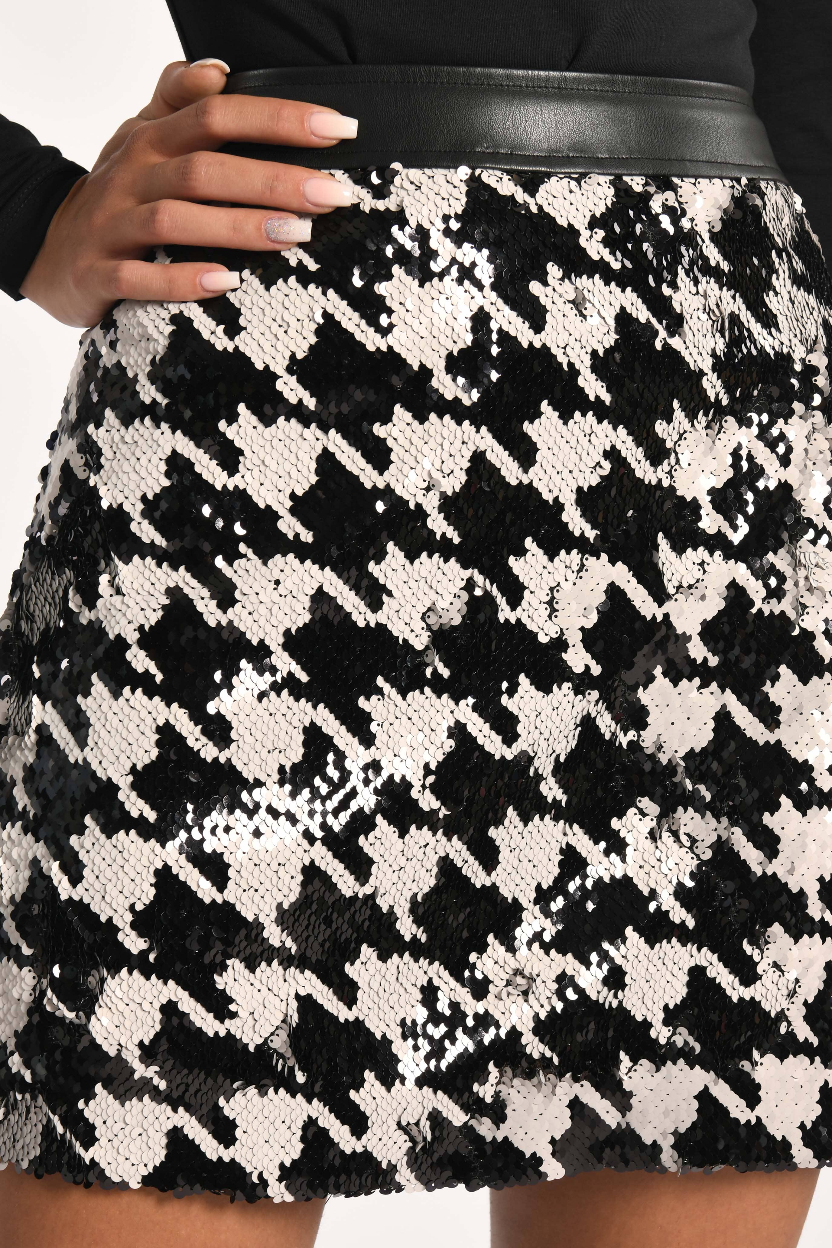 JUPE SEQUIN DALIDA BLACK/WHITE JUPE KOOKAI Mode Kookai