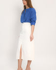 JUPE SPORTWEAR MIDI - ANOUK - BLANC JUPE SPORTWEAR NEW KOOKAI Mode Kookai