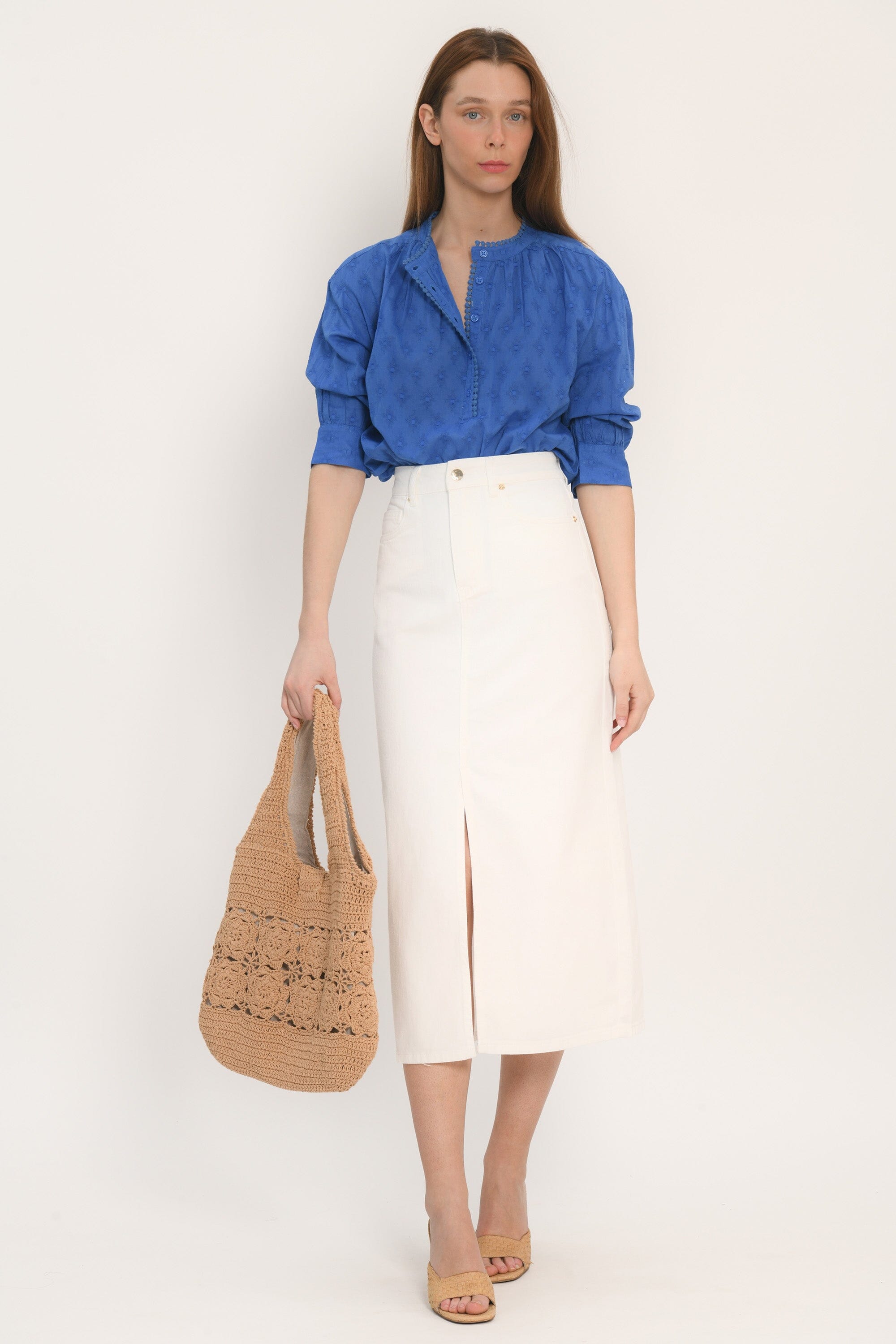 JUPE SPORTWEAR MIDI - ANOUK - BLANC JUPE SPORTWEAR NEW KOOKAI Mode Kookai