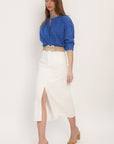 JUPE SPORTWEAR MIDI - ANOUK - BLANC JUPE SPORTWEAR NEW KOOKAI Mode Kookai