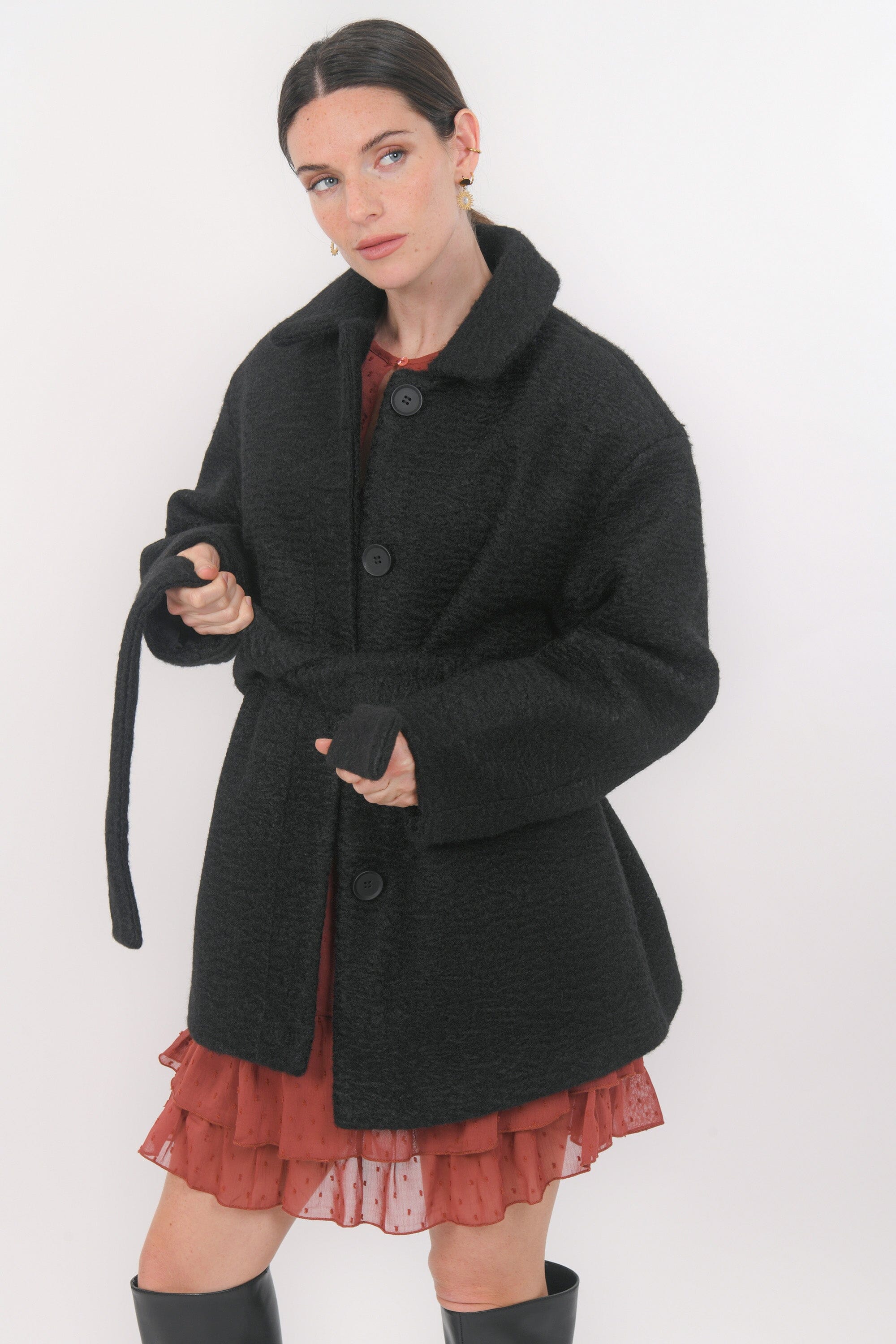 MANTEAU - BARTON - NOIR MANTEAU NEW KOOKAI Mode Kookai