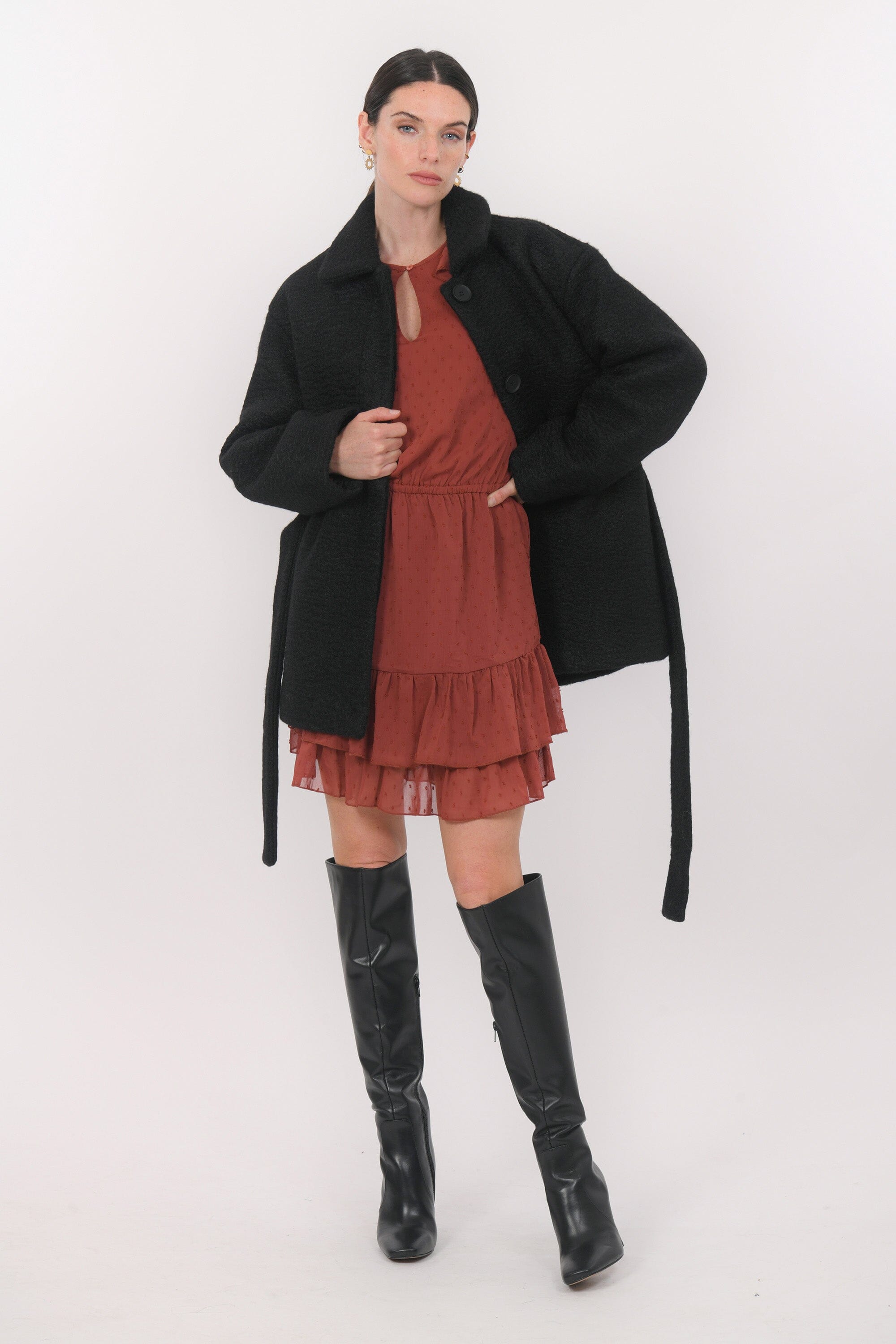 MANTEAU - BARTON - NOIR MANTEAU NEW KOOKAI Mode Kookai