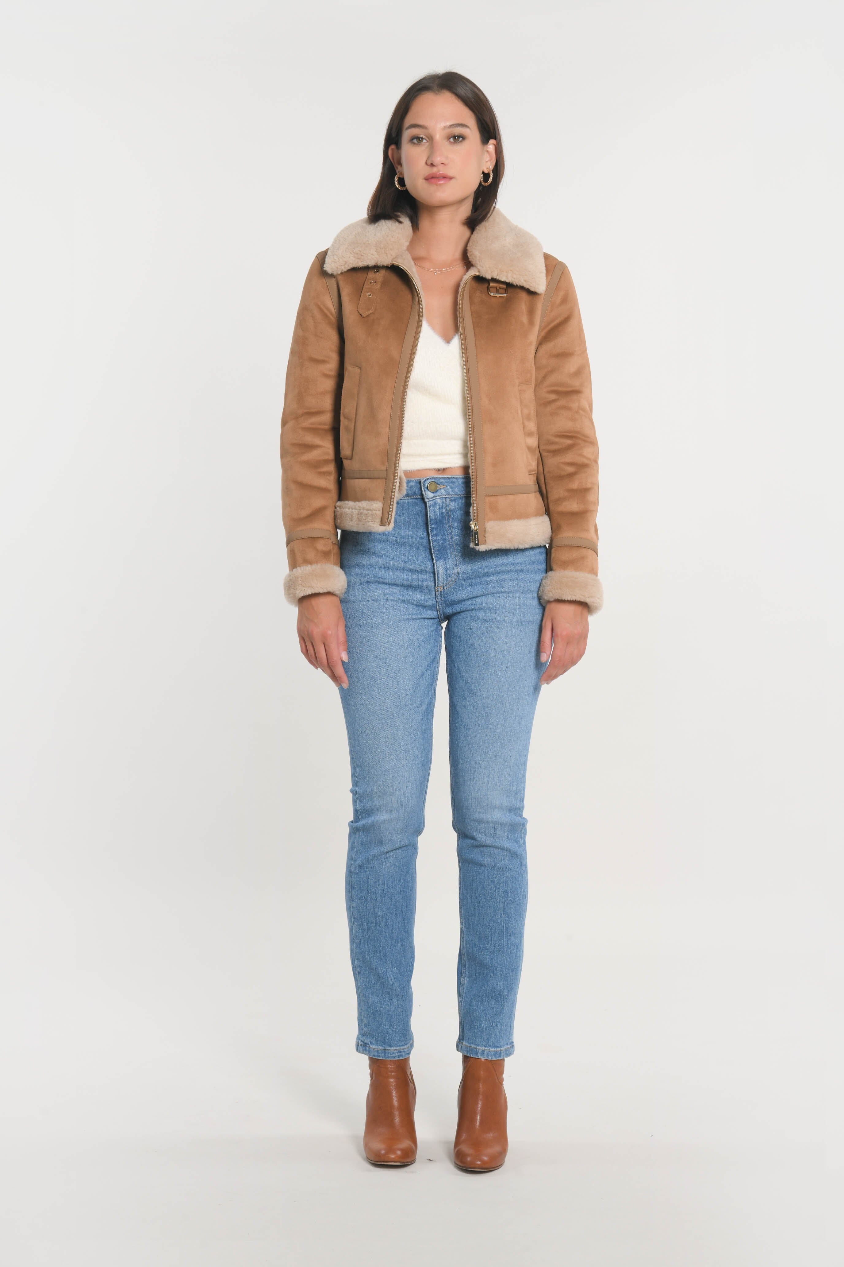 MANTEAU BLOUSON - VANESSA - TAUPE MANTEAU KOOKAI Mode Kookai