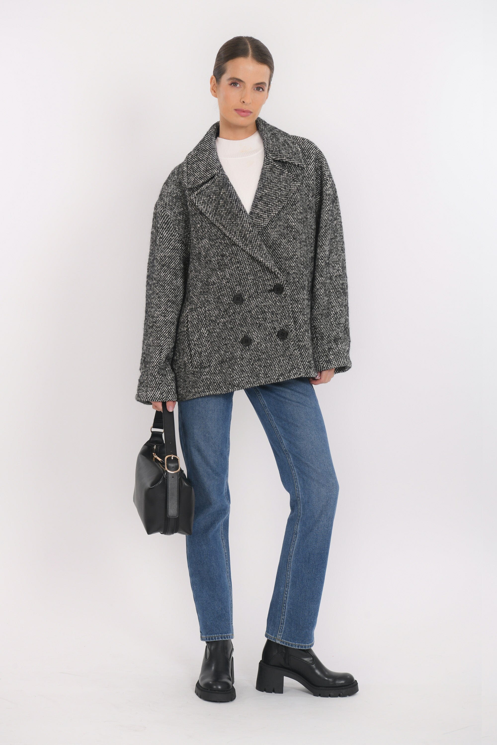 MANTEAU COURT - BAPTISTE - NOIR/BLANC MANTEAU NEW KOOKAI Mode Kookai