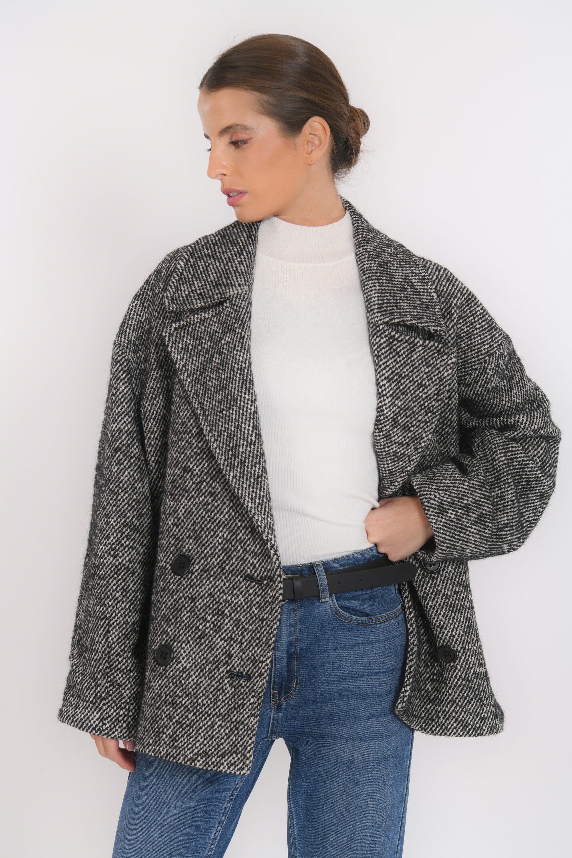 MANTEAU COURT - BAPTISTE - NOIR/BLANC MANTEAU NEW KOOKAI Mode Kookai