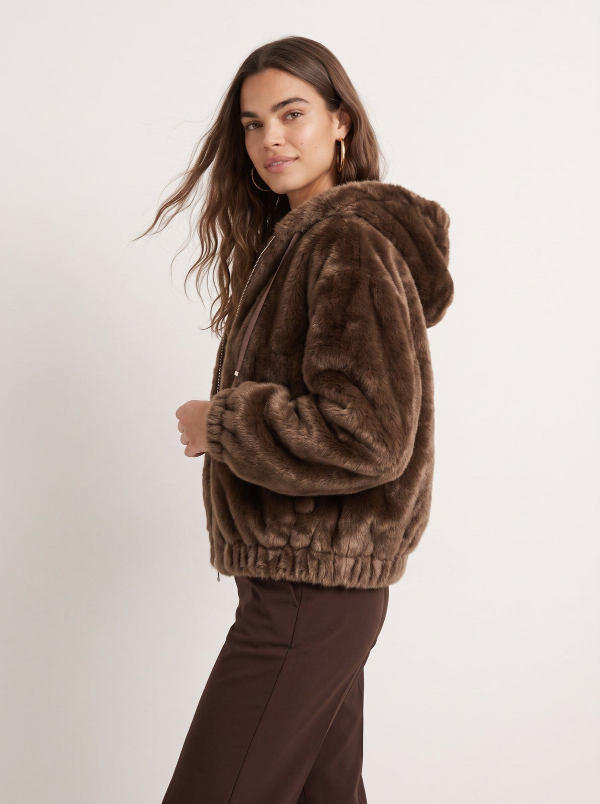 MANTEAU FOURRURE - D-BASTIAN - CHOCOLAT MANTEAU NEW KOOKAI Mode Kookai