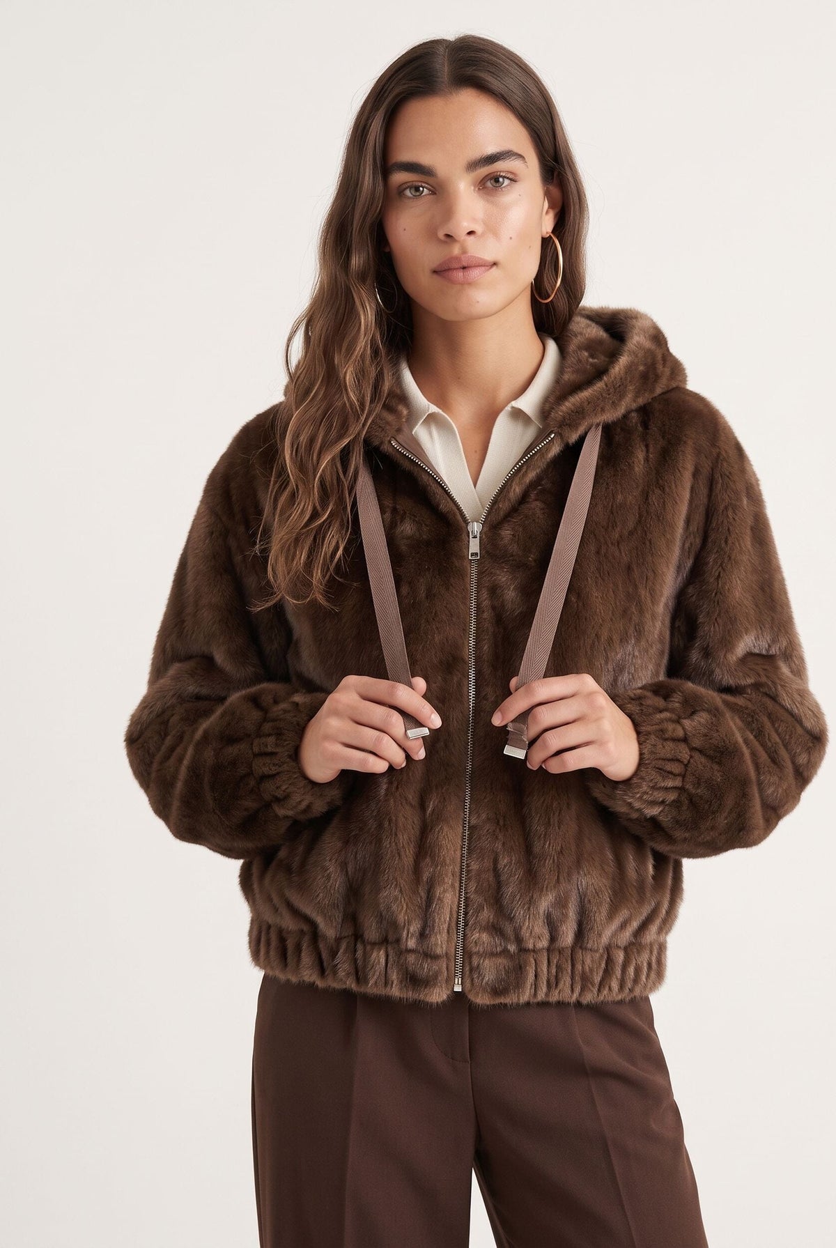 MANTEAU FOURRURE - D-BASTIAN - CHOCOLAT MANTEAU NEW KOOKAI Mode Kookai