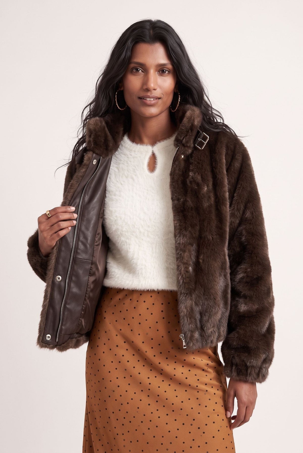 MANTEAU FOURRURE - DARKO - CHOCOLAT MANTEAU NEW KOOKAI Mode Kookai