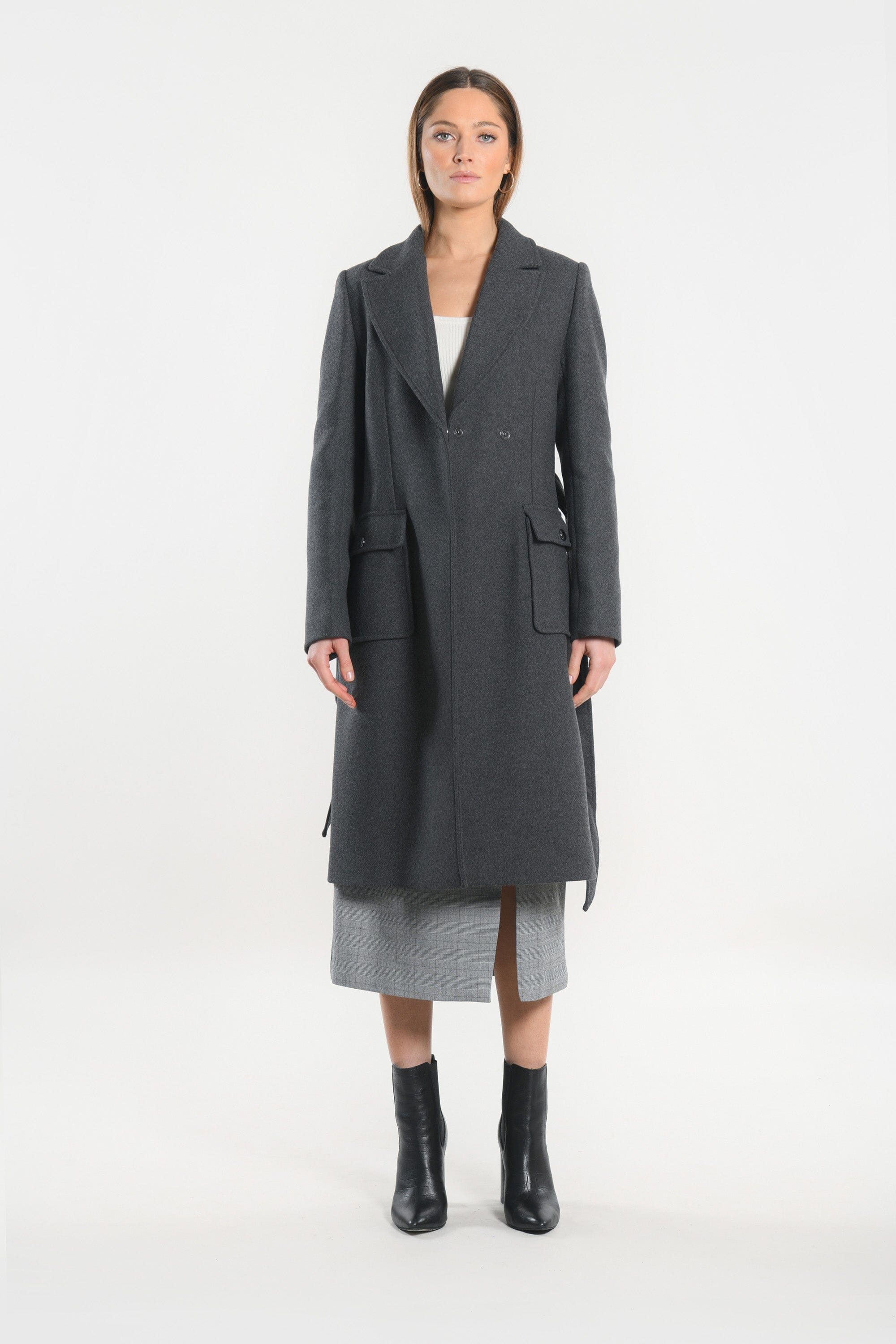 MANTEAU LONG - NAEL - ANTHRACITE MANTEAU KOOKAI Mode Kookai