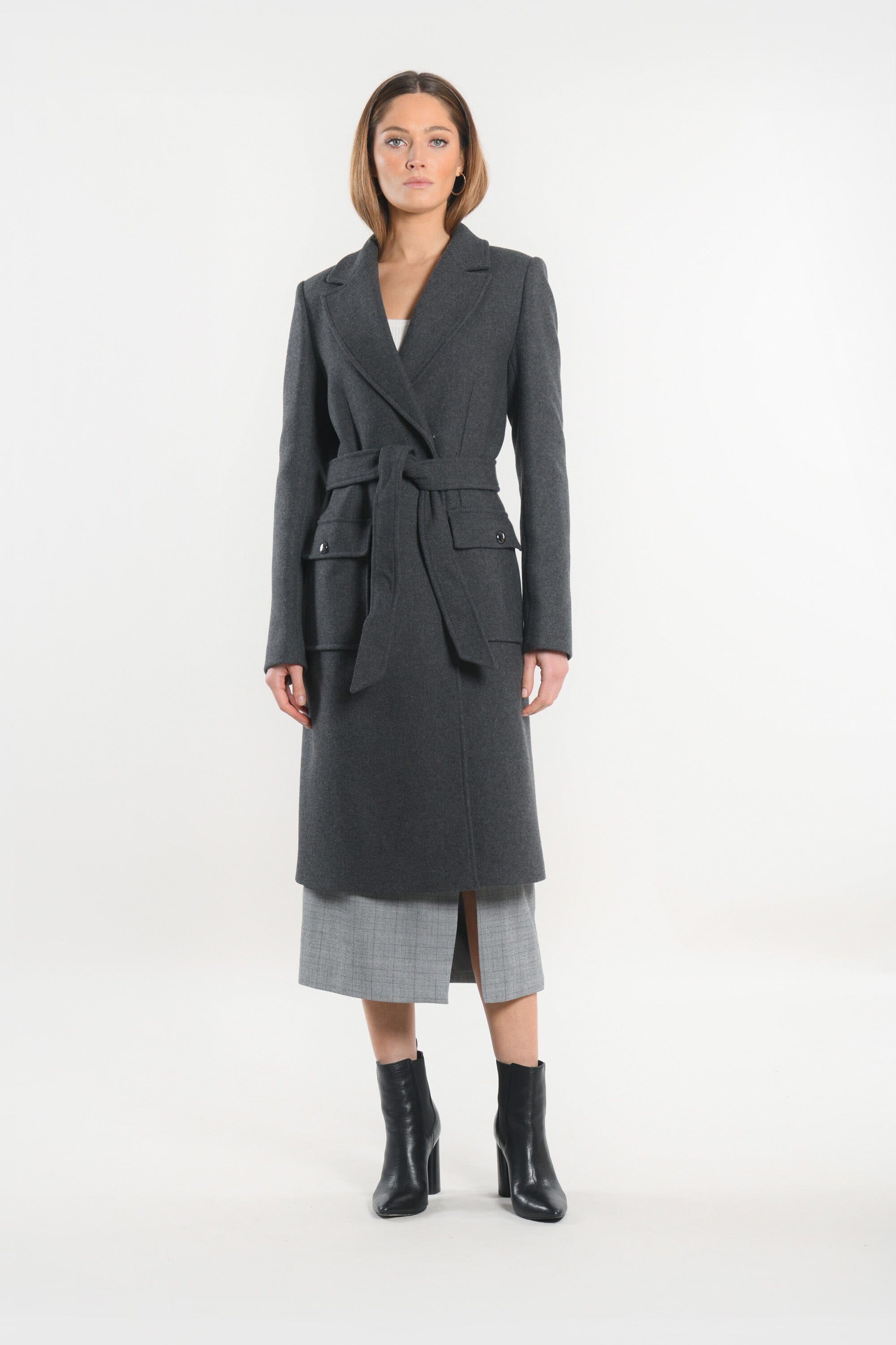 MANTEAU LONG - NAEL - ANTHRACITE MANTEAU KOOKAI Mode Kookai