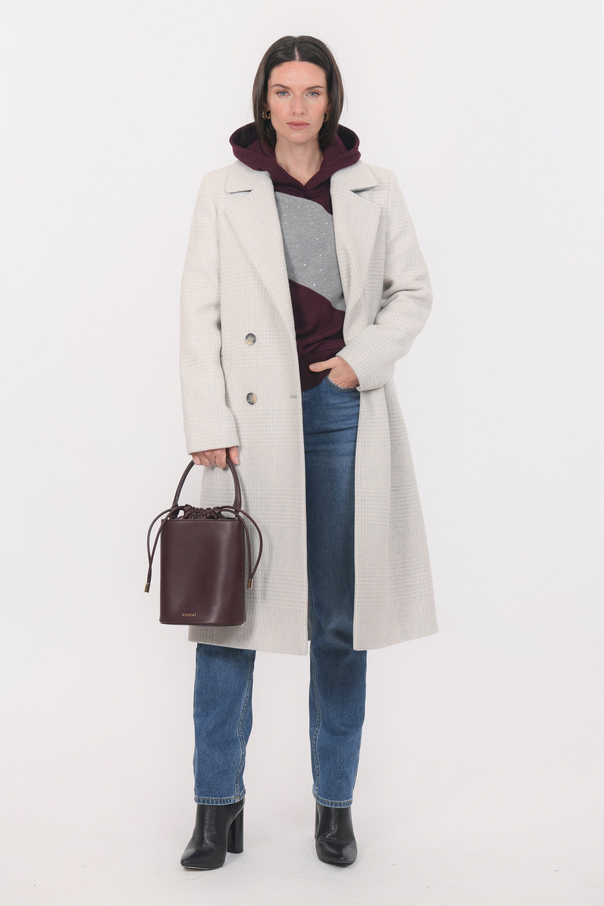 MANTEAU - NINA - ECRU GROSSES PIECES KOOKAI Mode Kookai