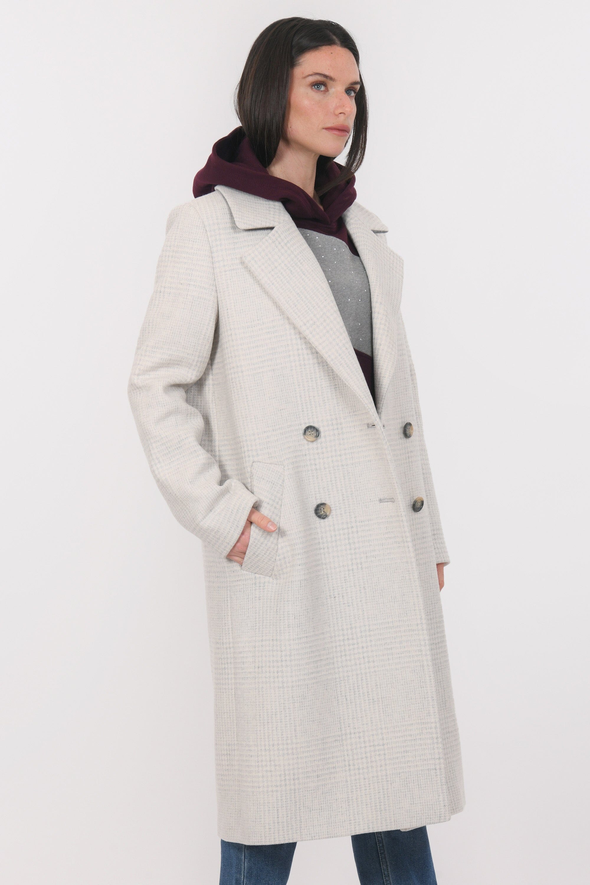 MANTEAU - NINA - ECRU GROSSES PIECES KOOKAI Mode Kookai