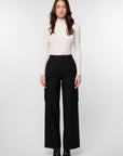 Pantalon cargo Charlie Noir PANTALON BAJHA TEXTILE Mode Kookai