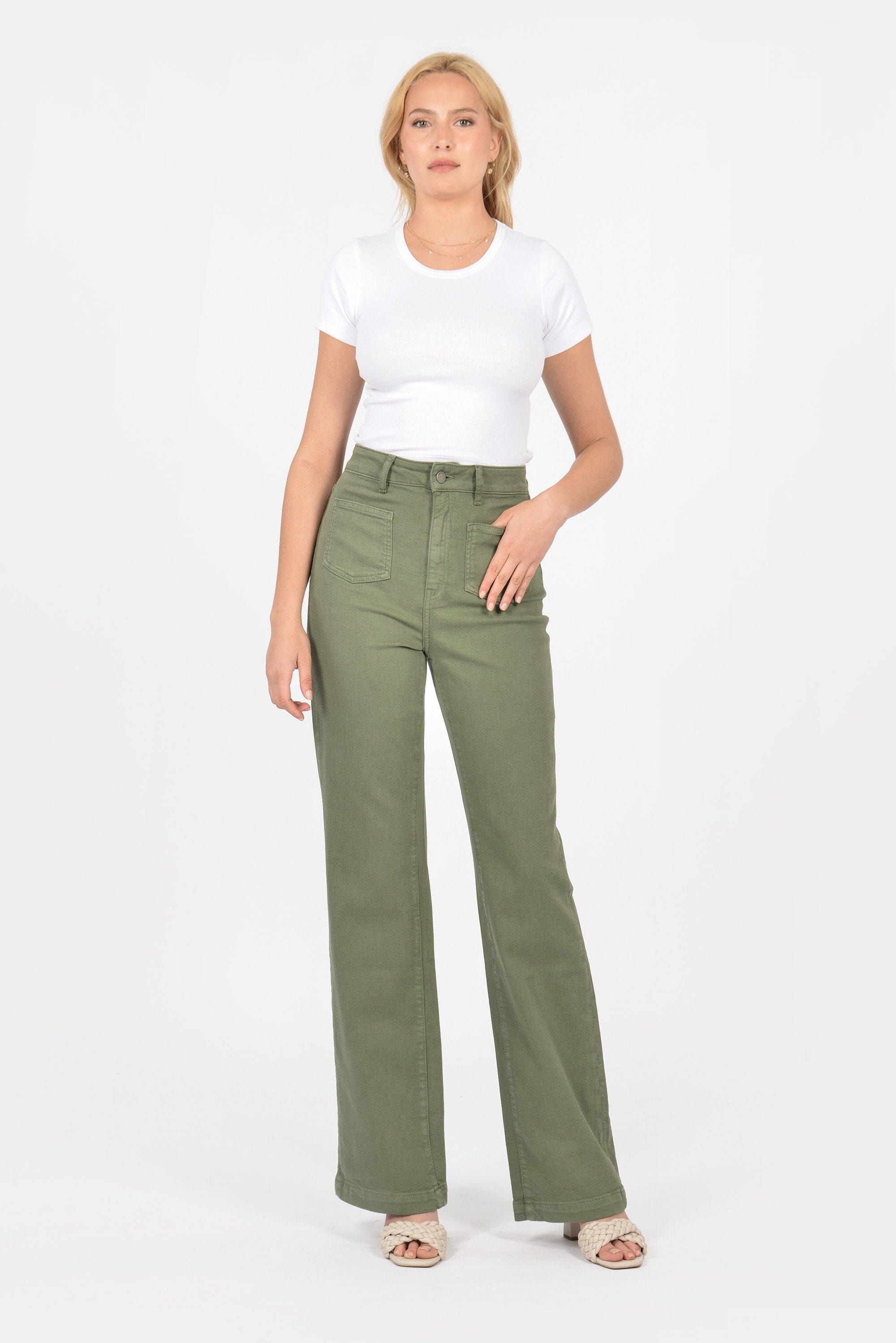 PANTALON FLARE ARIANE KAKI PANTALON SPORTWEAR KOOKAI Mode Kookai