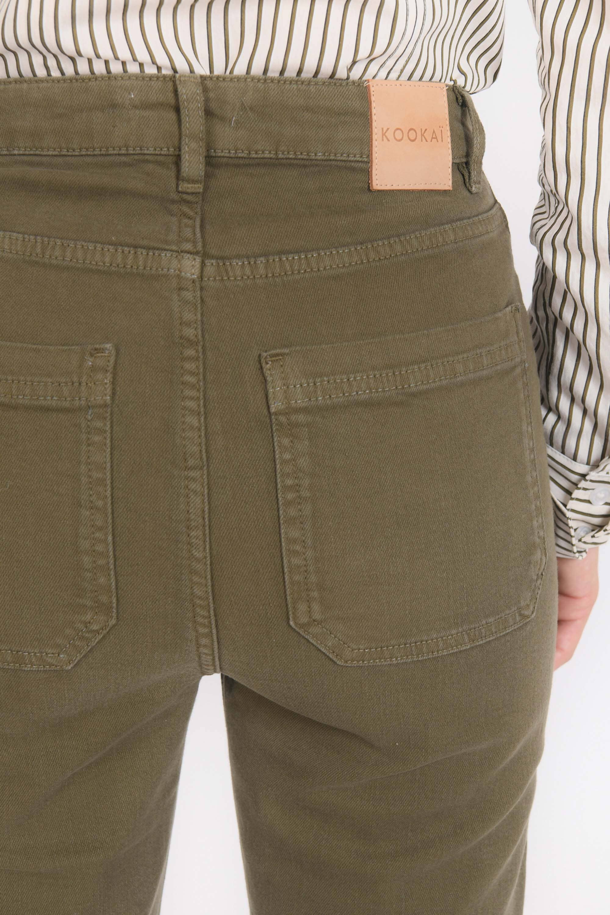 PANTALON FLARE - BARRY - KAKI PANTALON SPORTWEAR NEW KOOKAI Mode Kookai