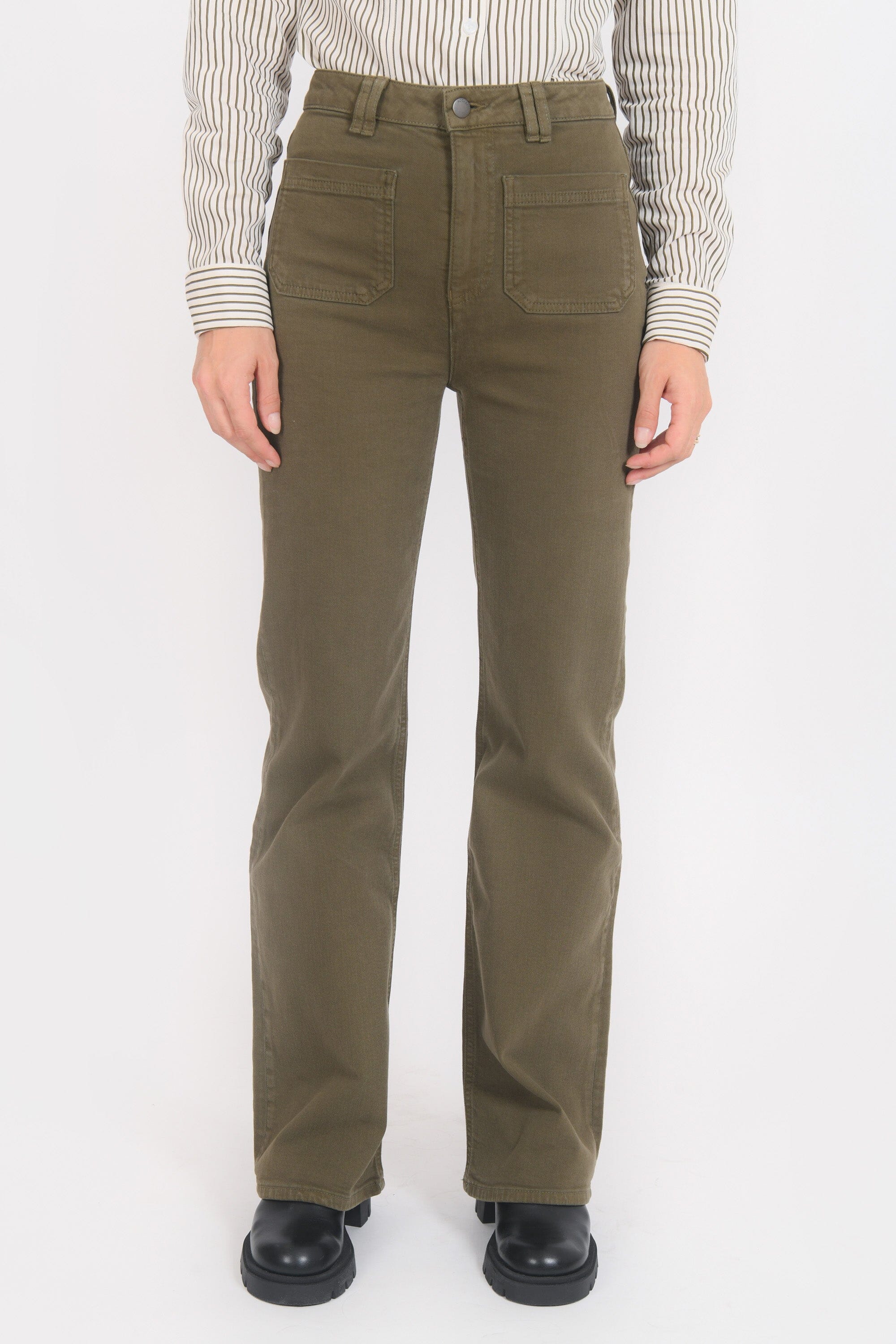 PANTALON FLARE - BARRY - KAKI PANTALON SPORTWEAR NEW KOOKAI Mode Kookai