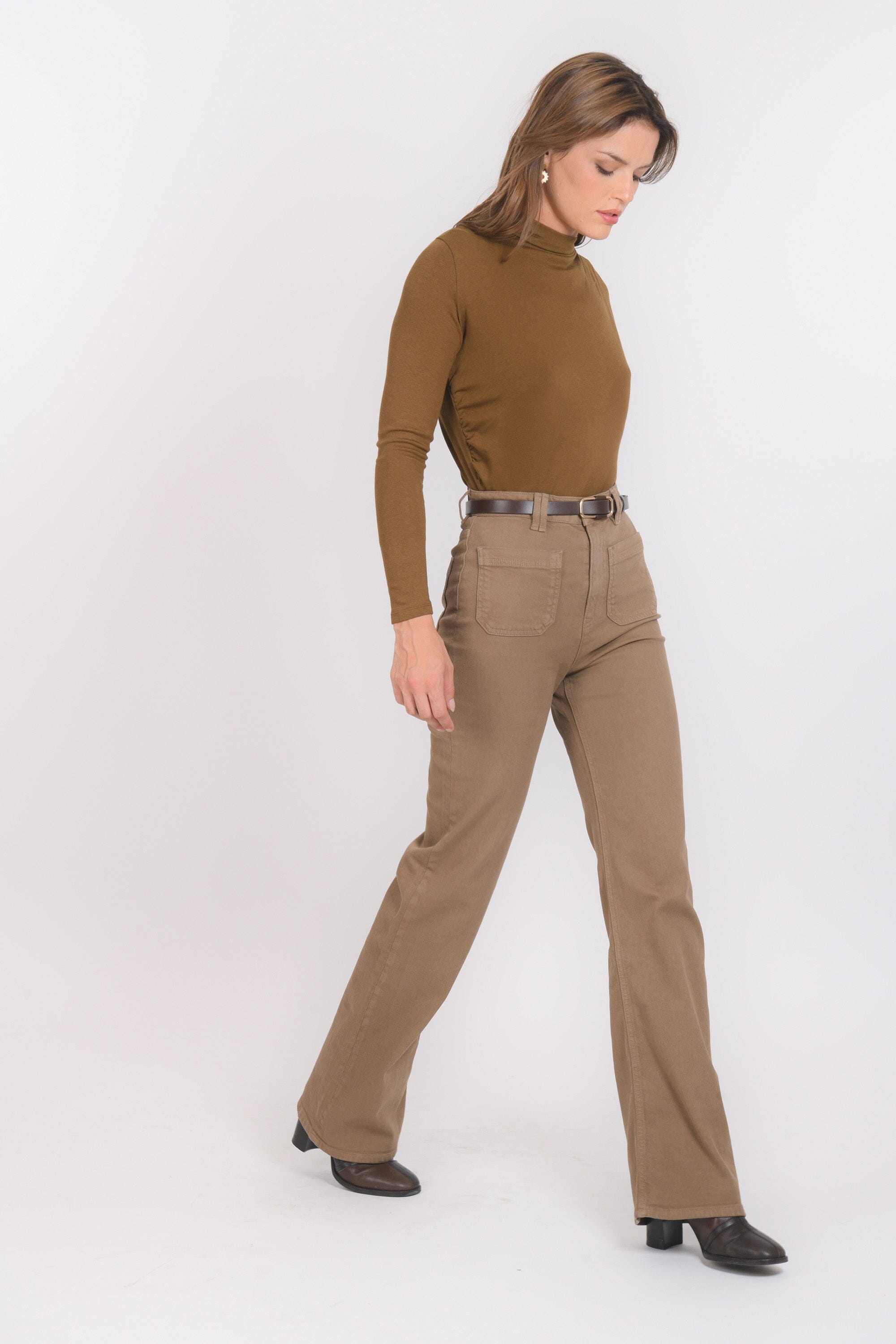 PANTALON FLARE - BARRY - TAUPE PANTALON SPORTWEAR NEW KOOKAI Mode Kookai