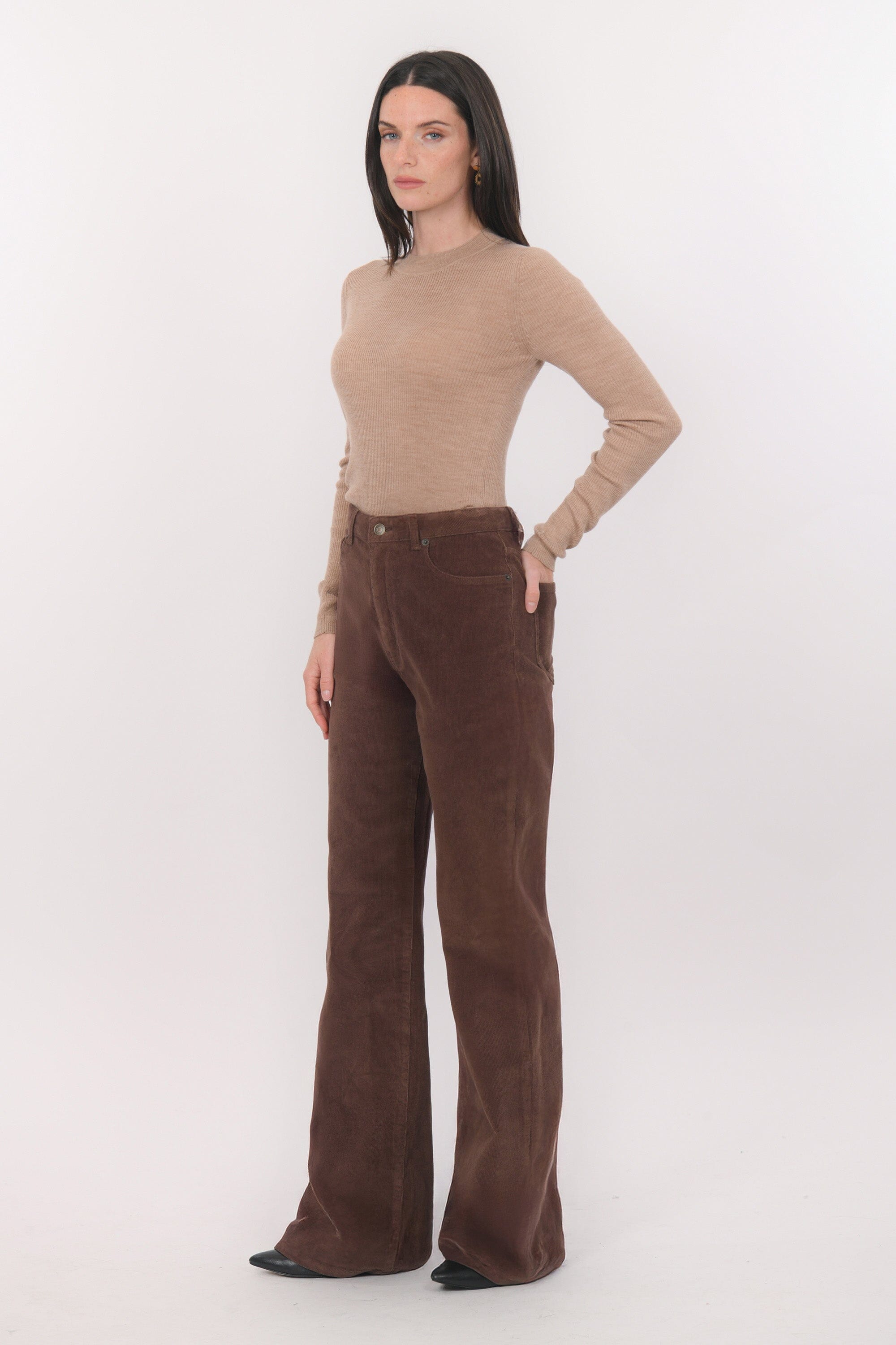 PANTALON FLARE - BRICE - CHOCOLAT PANTALON SPORTWEAR NEW KOOKAI Mode Kookai