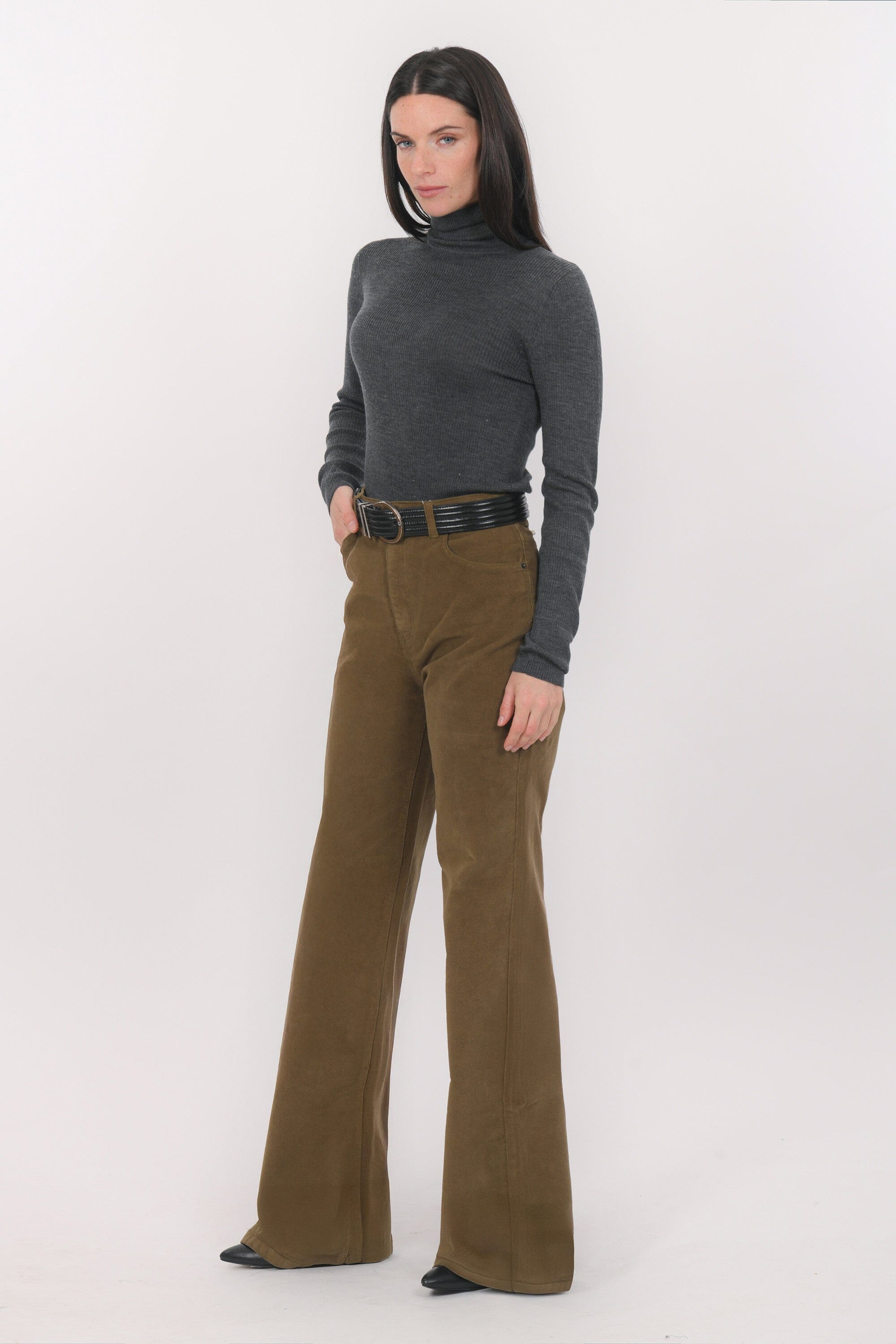 PANTALON FLARE - BRICE - OLIVE PANTALON SPORTWEAR NEW KOOKAI Mode Kookai