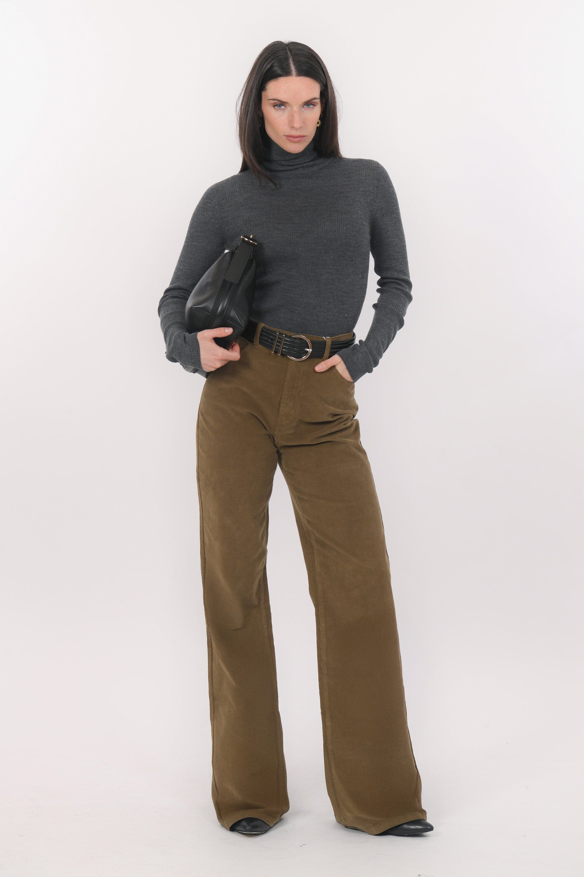 PANTALON FLARE - BRICE - OLIVE PANTALON SPORTWEAR NEW KOOKAI Mode Kookai