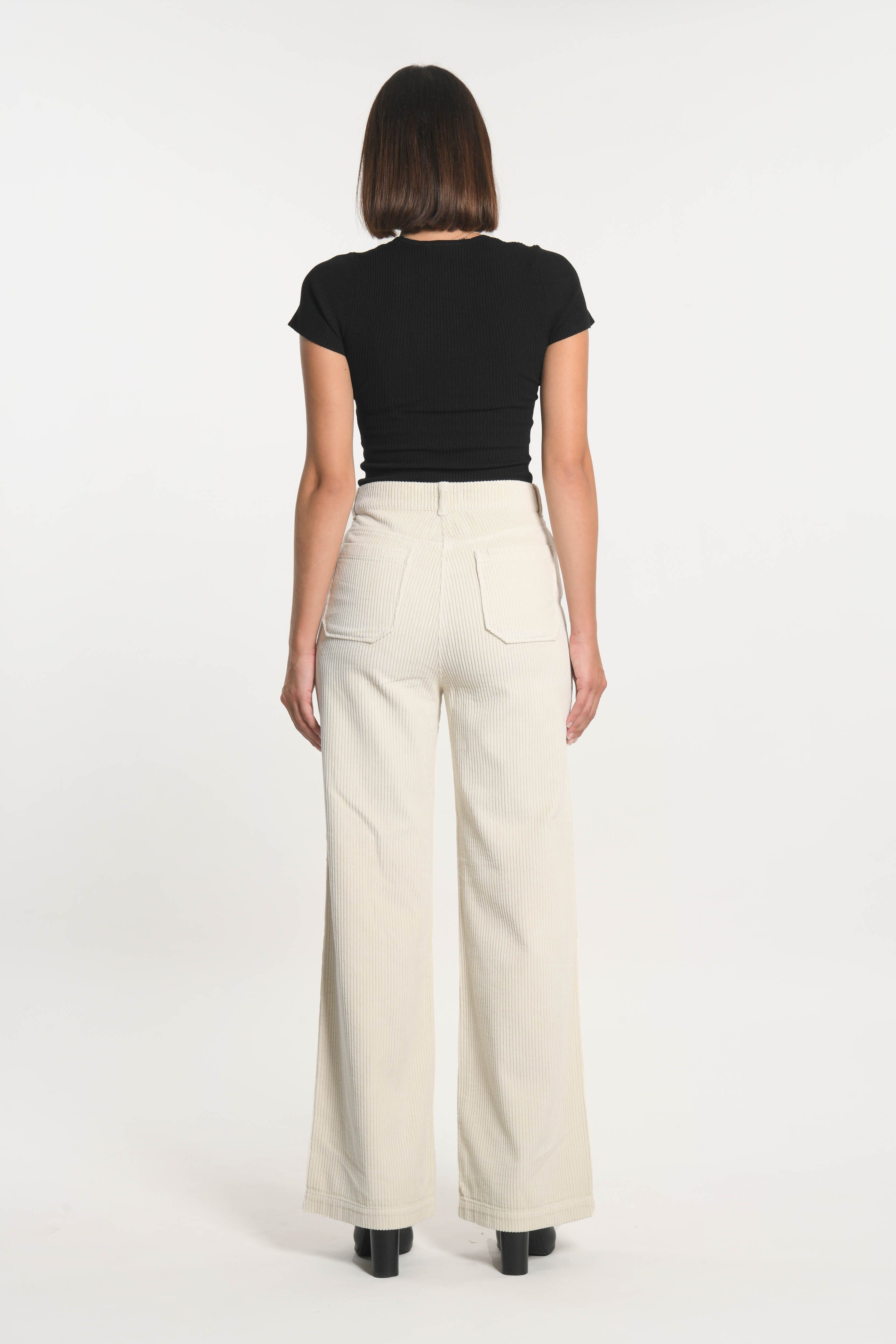 PANTALON FLARE VELOURS SUZANNE BEIGE CLAIR PANTALON SPORTWEAR KOOKAI Mode Kookai