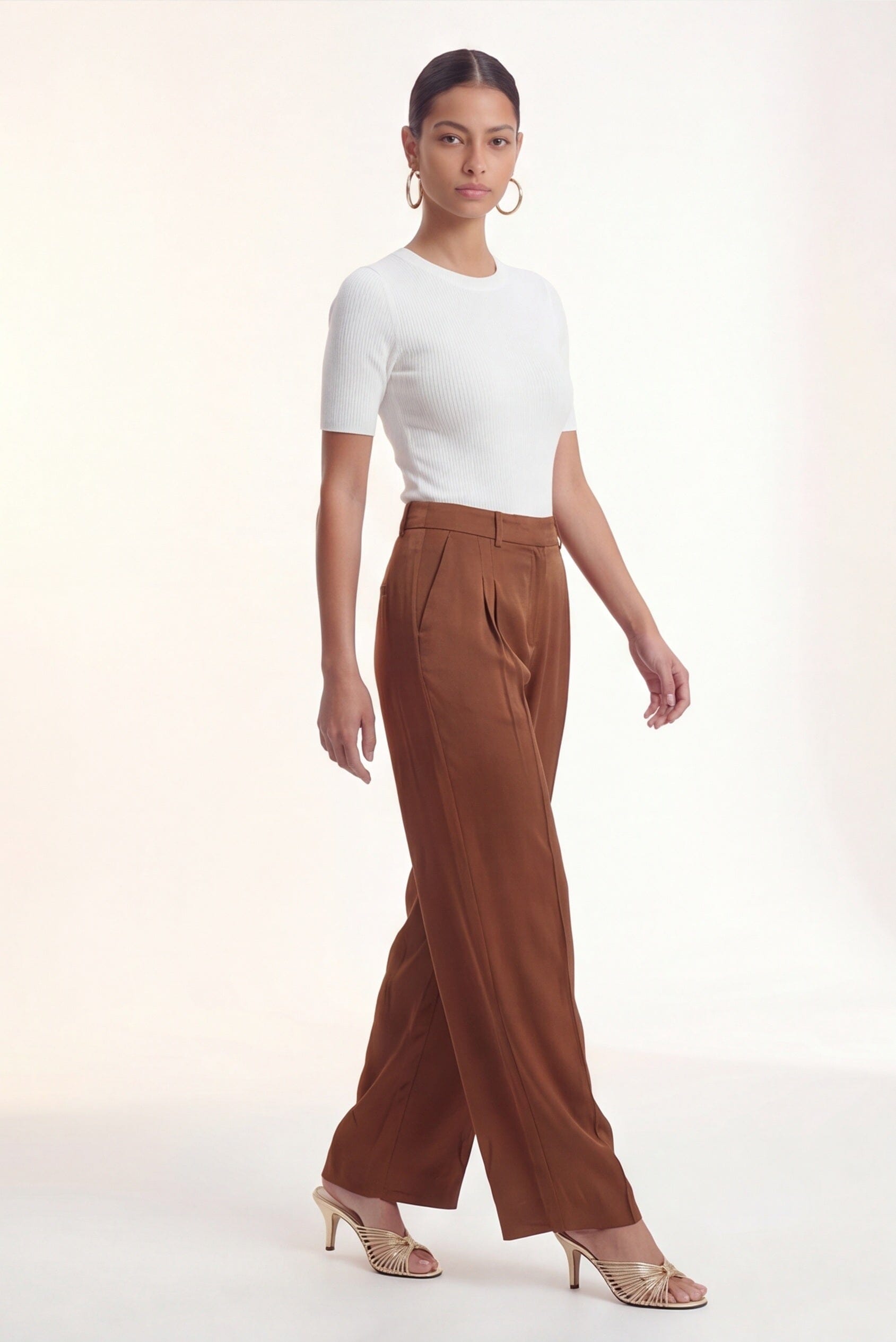 PANTALON FLUIDE - CRUZ - CARAMEL PANTALON NEW KOOKAI Mode Kookai
