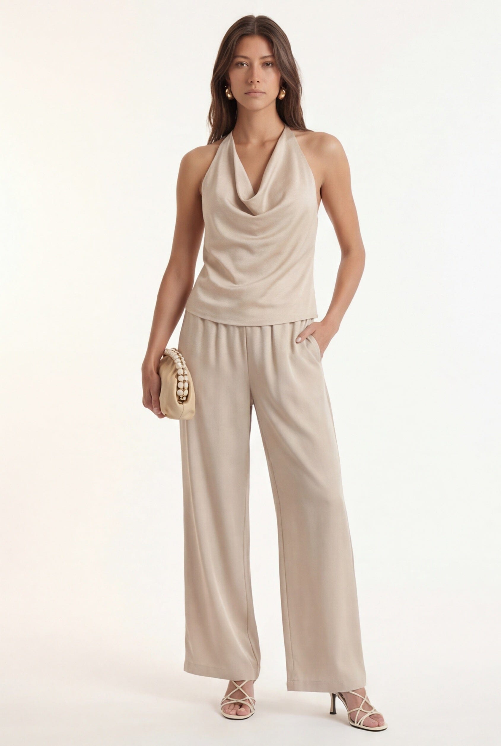 PANTALON FLUIDE - CRYSTAL - BEIGE PANTALON NEW KOOKAI Mode Kookai