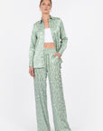 PANTALON JACQUARD SATIN WISSEM CELADON PANTALON KOOKAI Mode Kookai