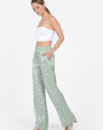 PANTALON JACQUARD SATIN WISSEM CELADON PANTALON KOOKAI Mode Kookai
