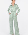 PANTALON JACQUARD SATIN WISSEM CELADON PANTALON KOOKAI Mode Kookai