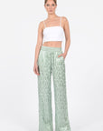 PANTALON JACQUARD SATIN WISSEM CELADON PANTALON KOOKAI Mode Kookai