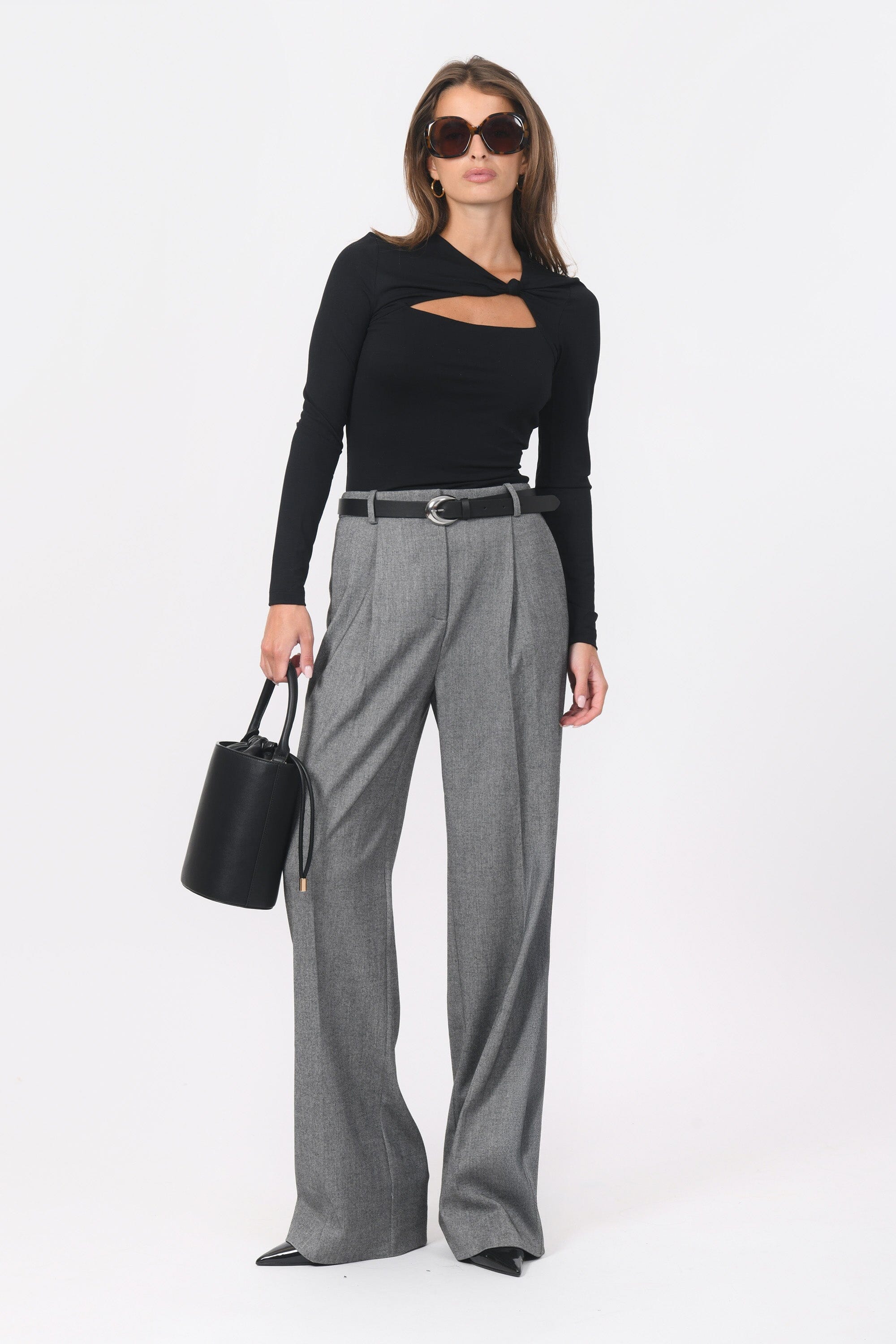 PANTALON LARGE - BECKETT - GRIS PANTALON NEW KOOKAI Mode Kookai