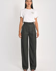 PANTALON LARGE SHEILA GRIS FONCÉ PANTALON KOOKAI Mode Kookai