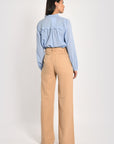 PANTALON LARGE TENCEL SUN BEIGE PANTALON SPORTWEAR NEW KOOKAI Mode Kookai