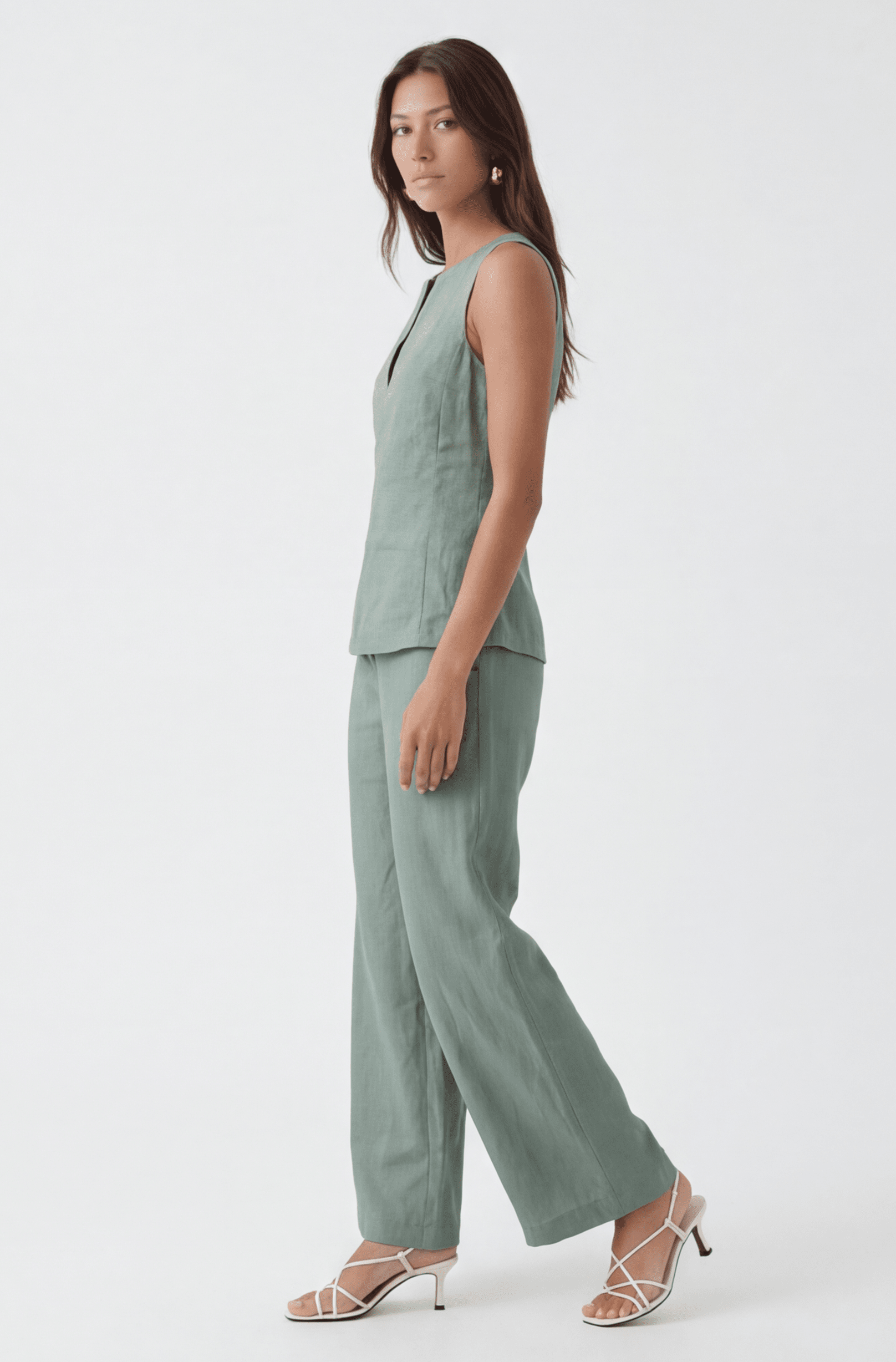 PANTALON LIN - CHELSEA - SAUGE PANTALON NEW KOOKAI Mode Kookai