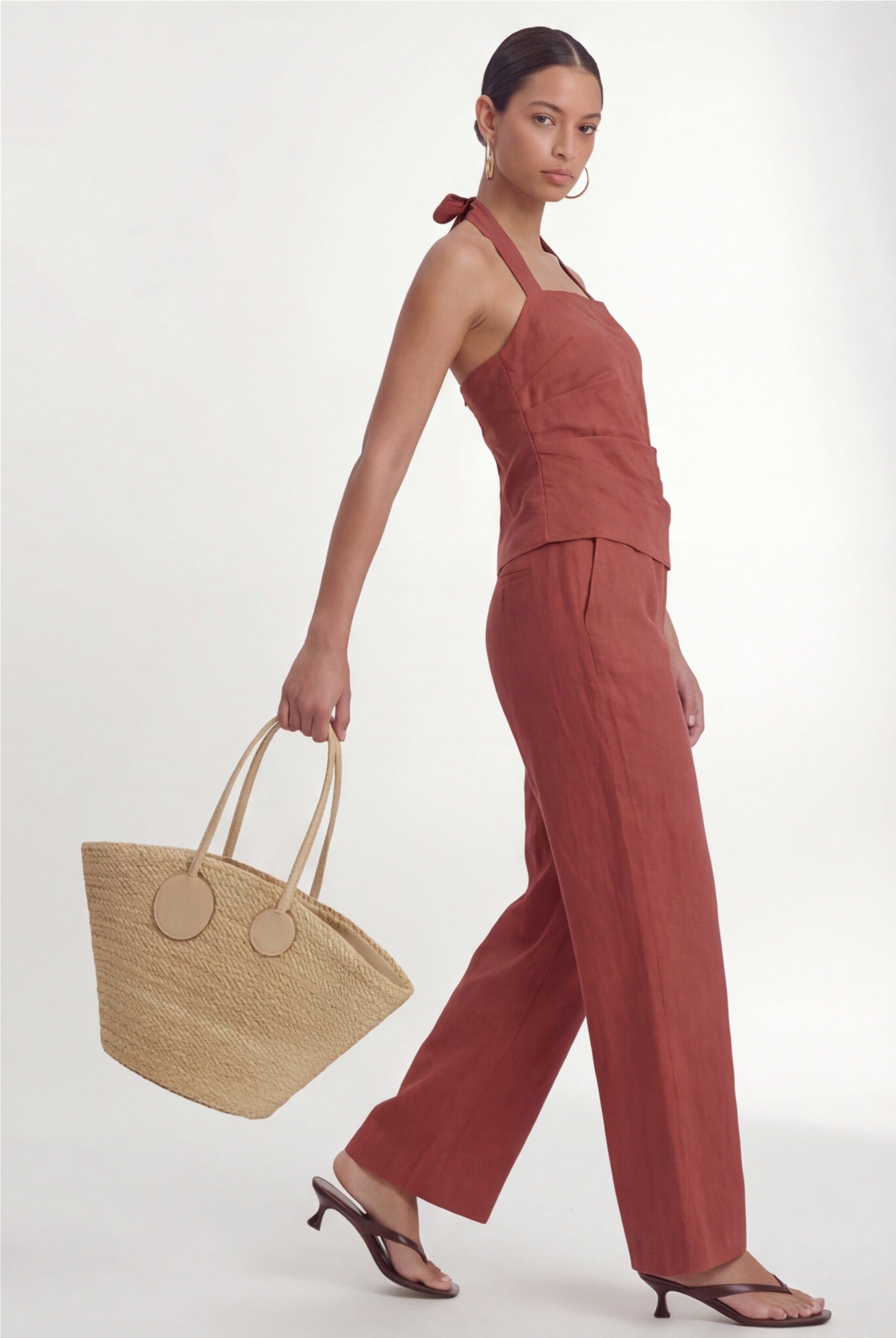 PANTALON LIN - CHELSEA - TERRACOTTA PANTALON NEW KOOKAI Mode Kookai