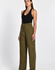 PANTALON LIN TENCEL NAOMI KHAKI PANTALON KOOKAI Mode Kookai