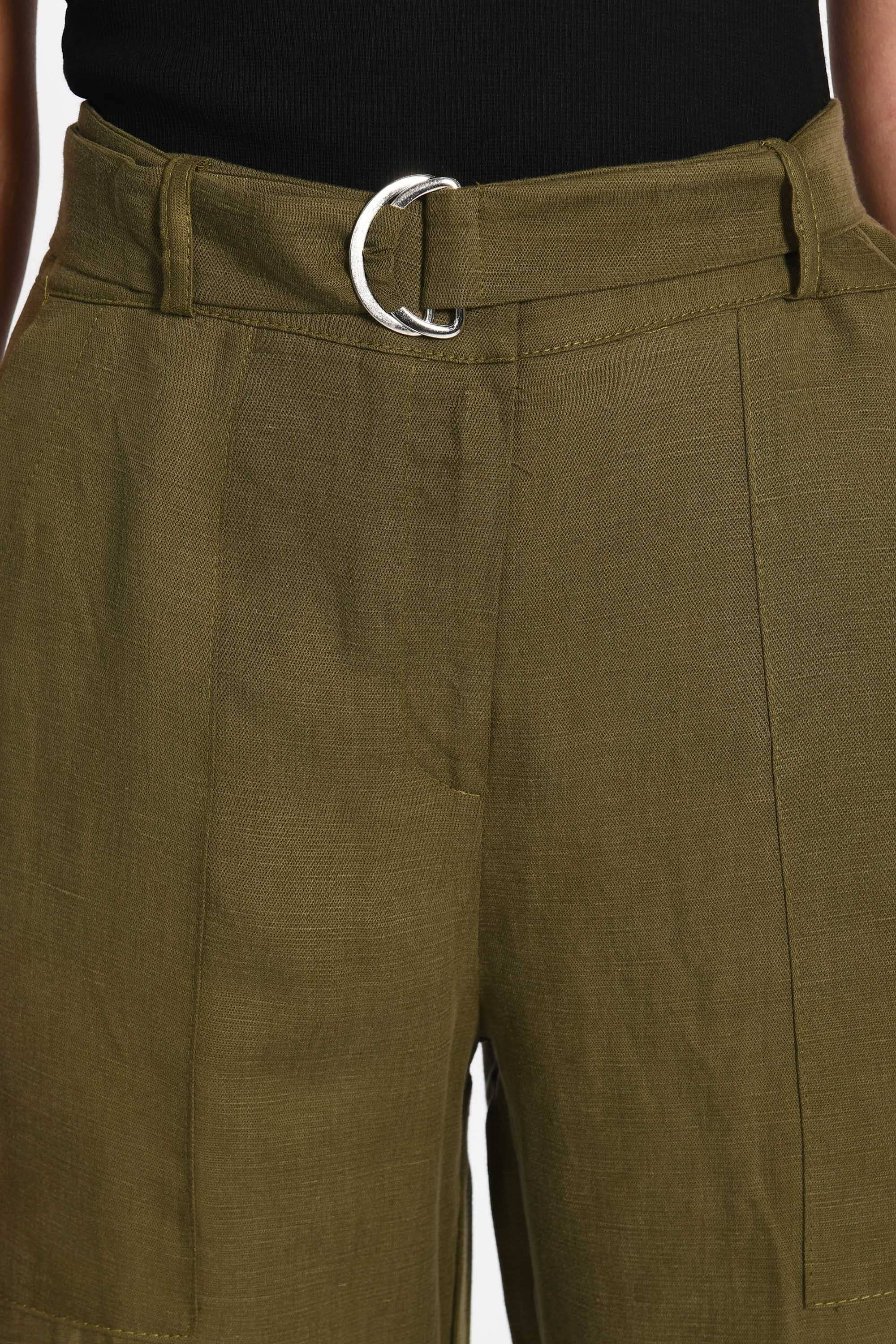 PANTALON LIN TENCEL NAOMI KHAKI PANTALON KOOKAI Mode Kookai