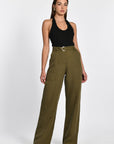 PANTALON LIN TENCEL NAOMI KHAKI PANTALON KOOKAI Mode Kookai