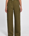 PANTALON LIN TENCEL NAOMI KHAKI PANTALON KOOKAI Mode Kookai