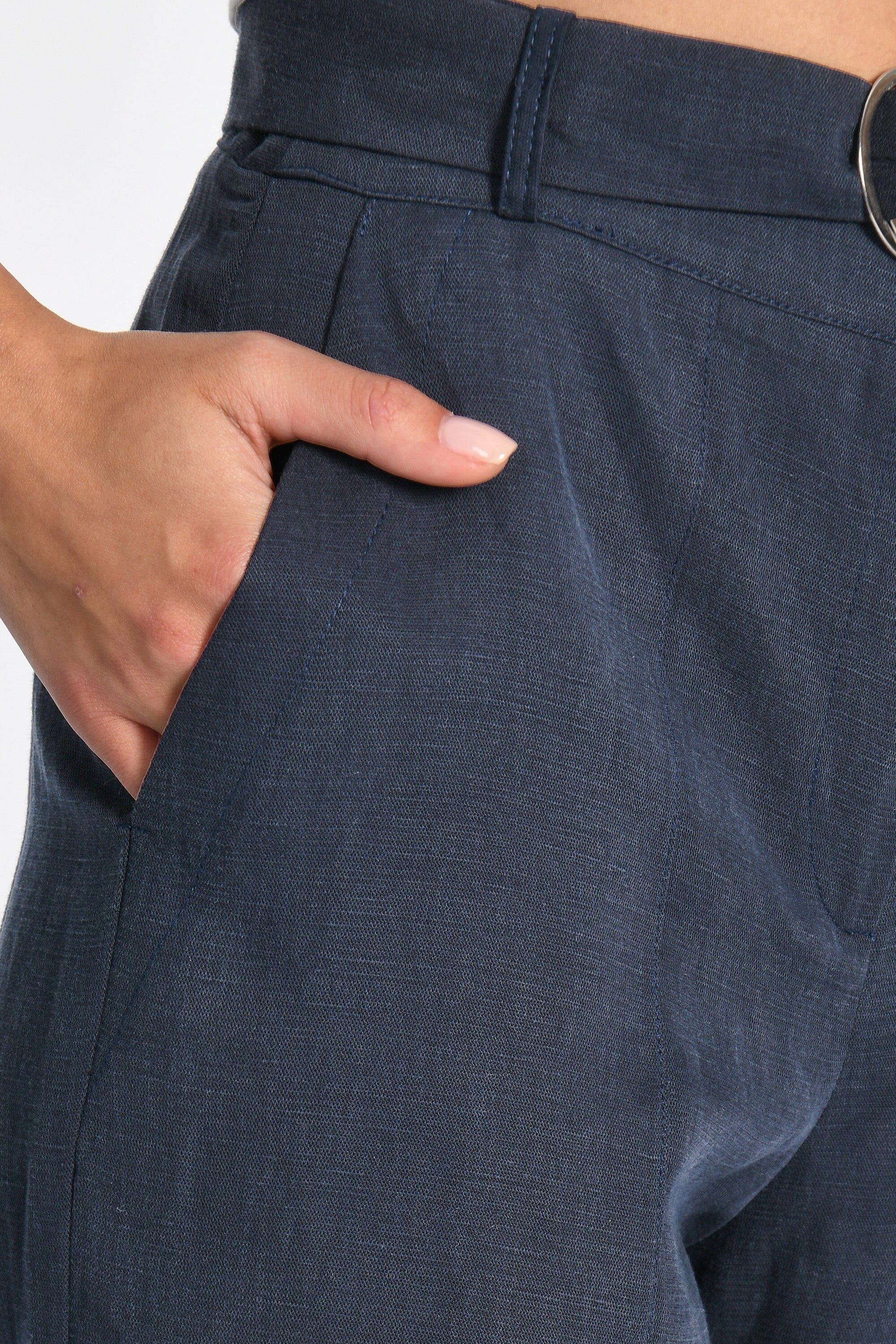 PANTALON LIN TENCEL NAOMI NAVY PANTALON KOOKAI Mode Kookai
